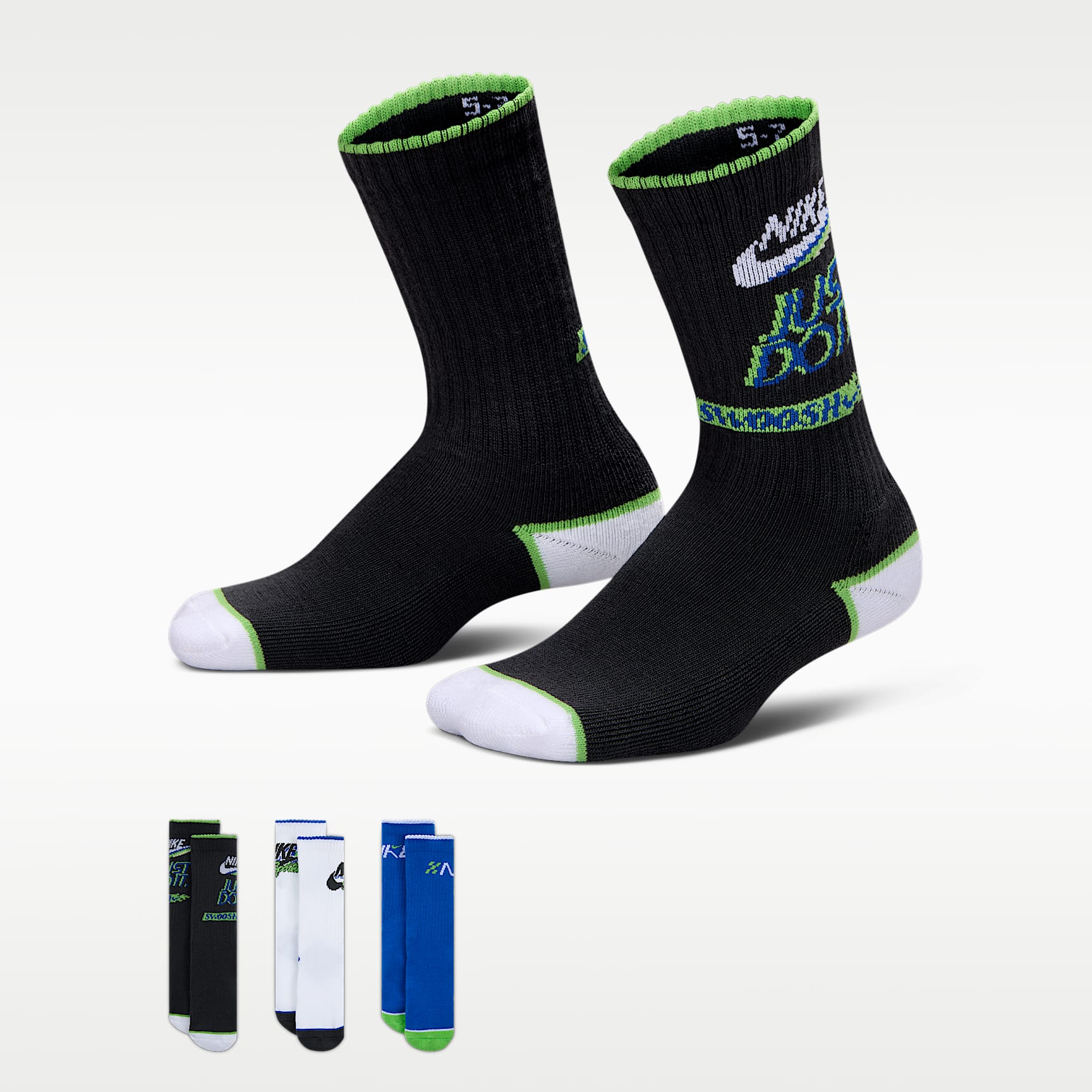 Nike Big Kids' Victory Lap Crew Socks (3 Pairs). Nike JP